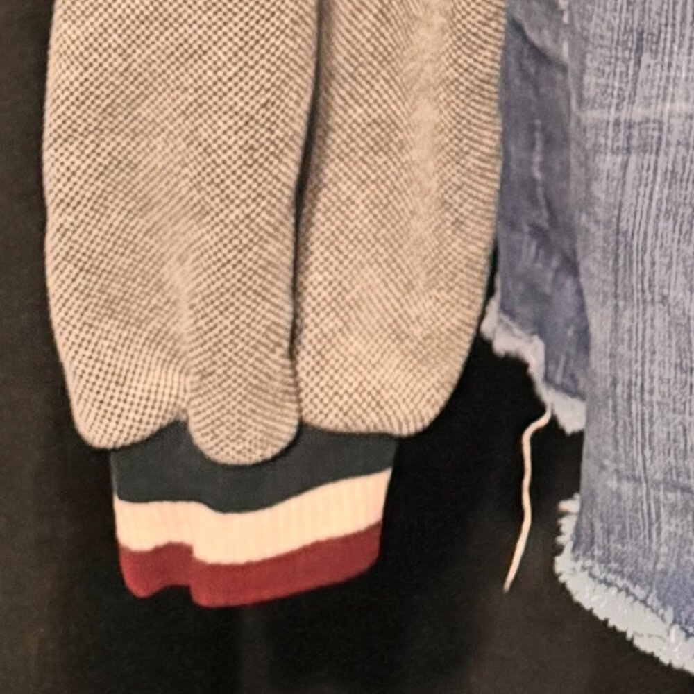 (XXL) RUSSELL ATHLETIC Crop Sweatshirt Dk Blue & White Jersey Weave - Picture 4 of 6